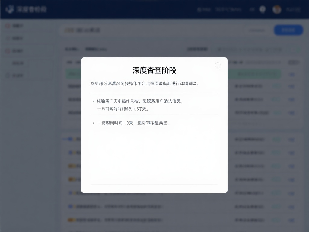 深度核查阶段
对于部分高风险操作，平台可能会进行